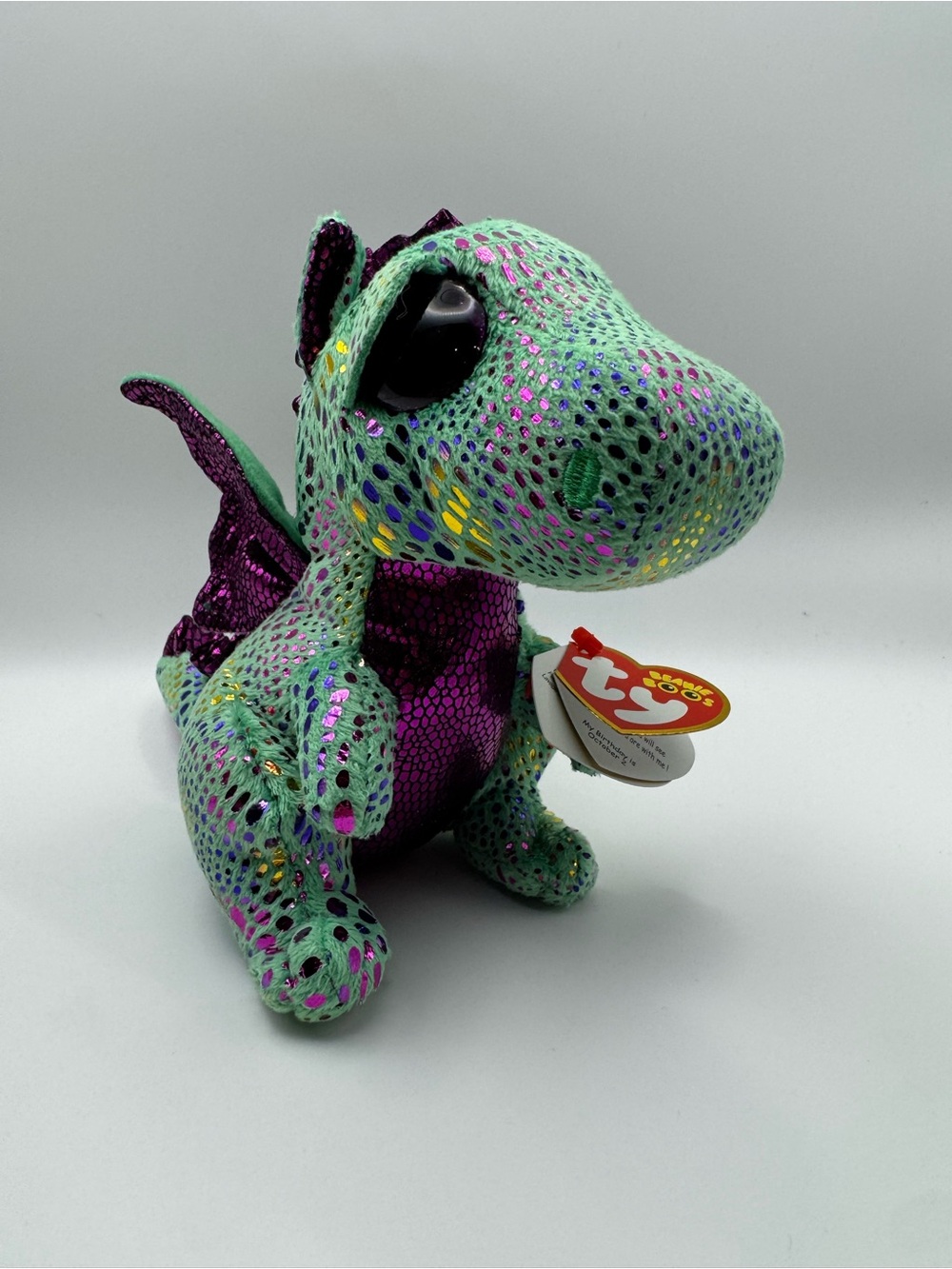 Ty Beanie Boos Cinder the Green Dragon 6” Plush
